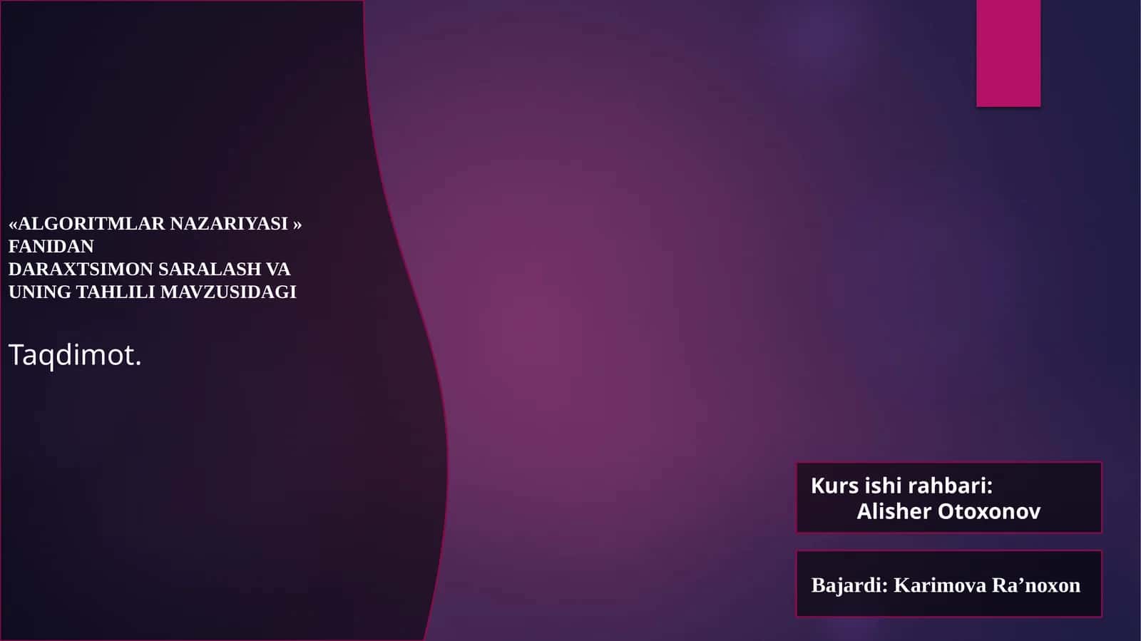 DARAXTSIMON SARALASH VA UNINGTAHLILI MAVZUSIDAGI 1