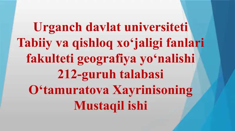 Rekreasiya Rayonlashtirish va Rayon Hosil Qiluvchi Belgilar 1