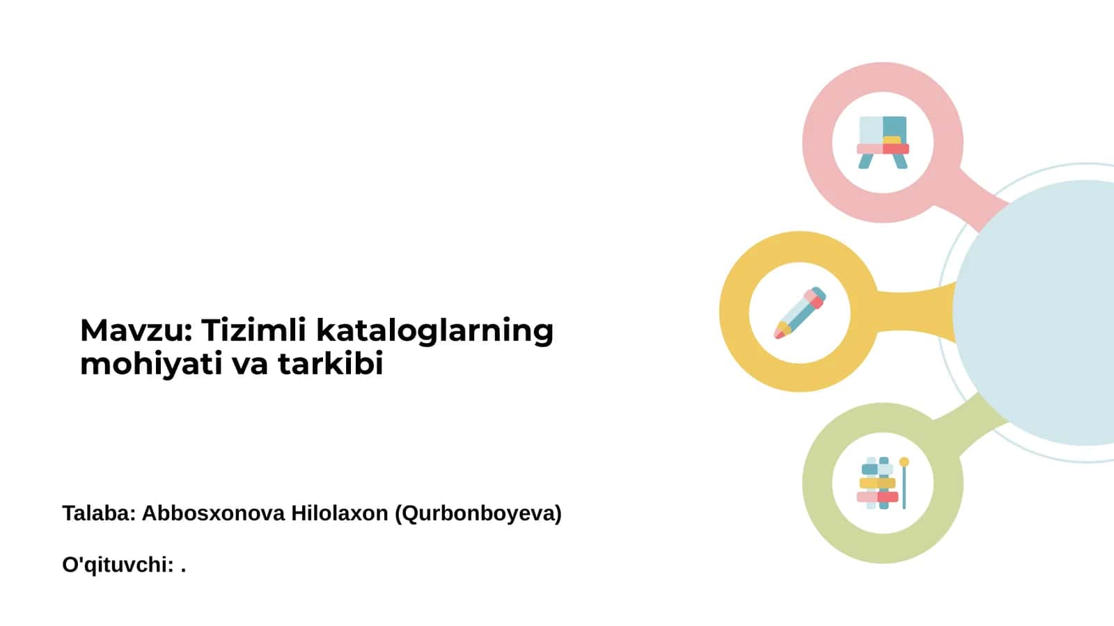 Tizimli kataloglarning mohiyati va tarkibi 1