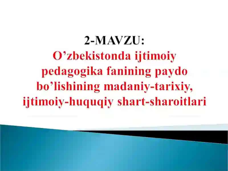 Ijtimoiy Pedagogika