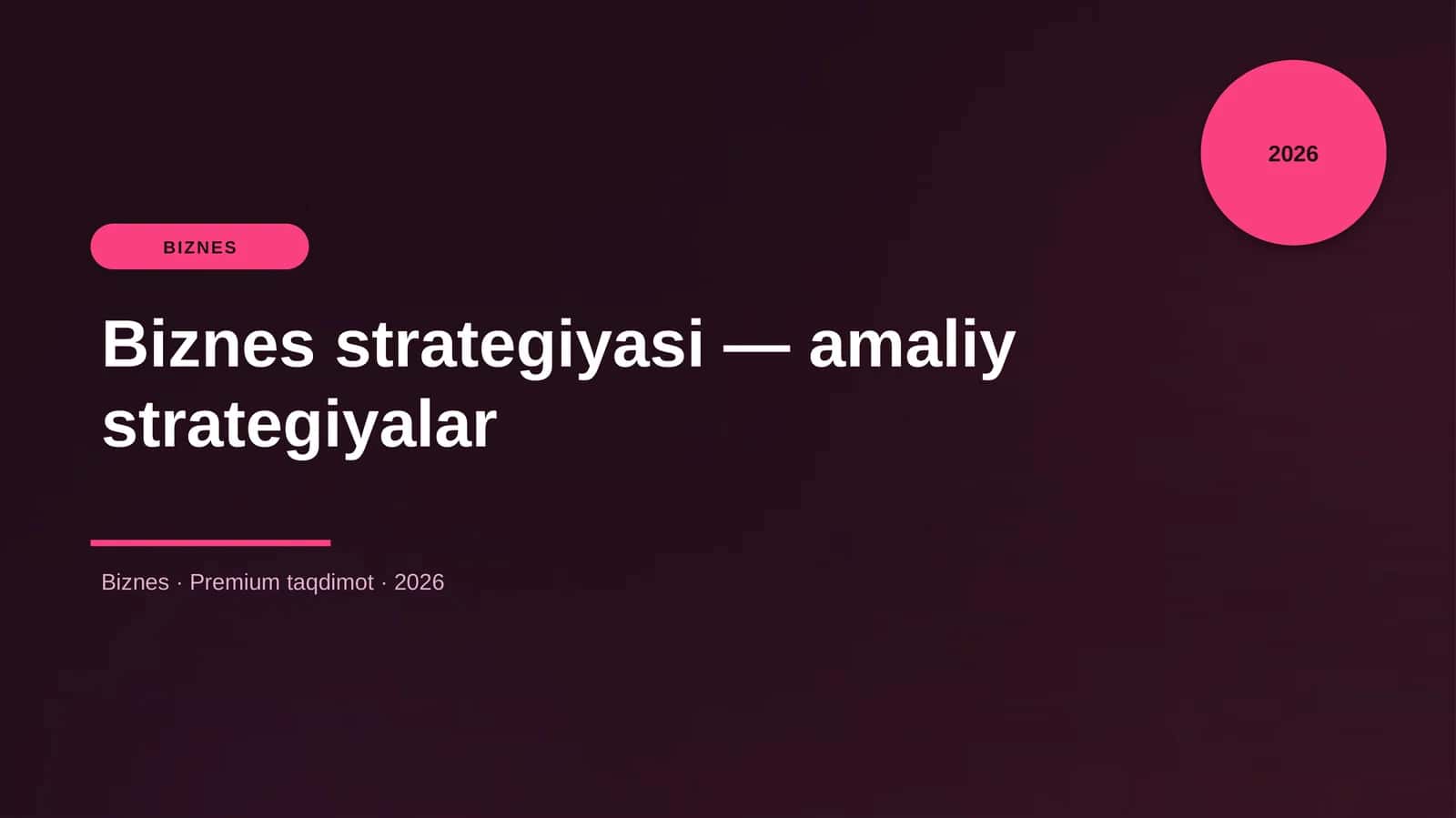 Biznes strategiyasi — amaliy strategiyalar 1