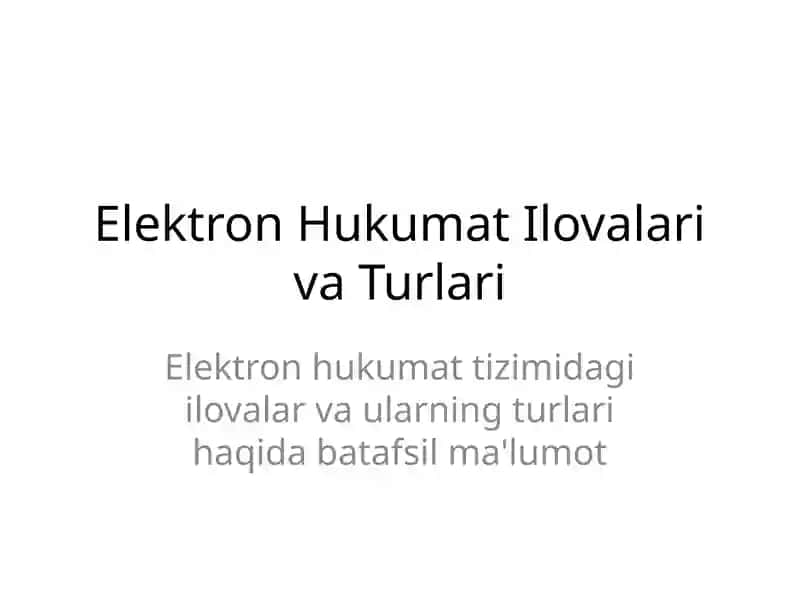 Elektron Hukumat Ilovalari 1