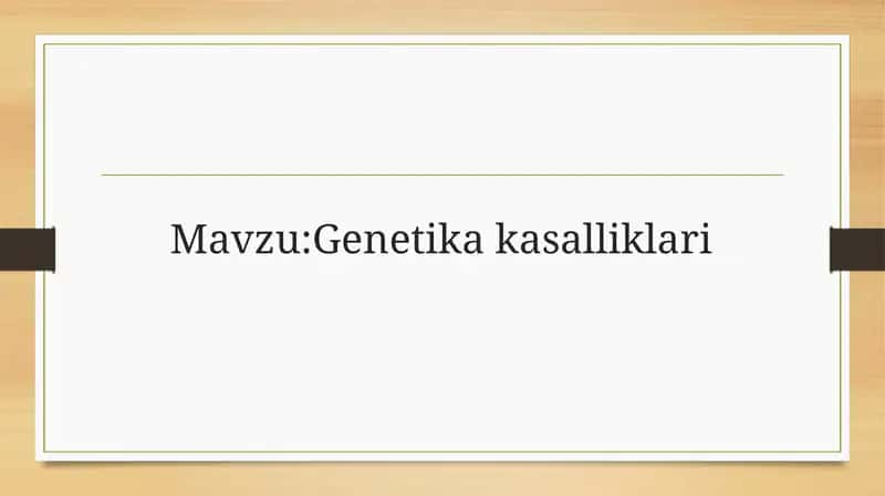Genetika kasalliklari 1