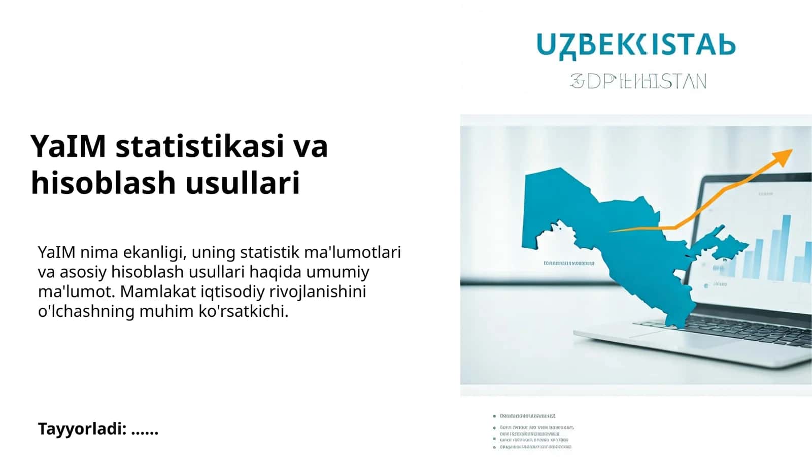 YaIM statistikasi va hisoblash usullari 1