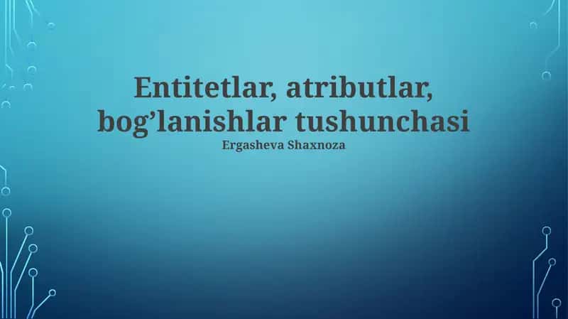 Munosabatlar tushunchasi 1