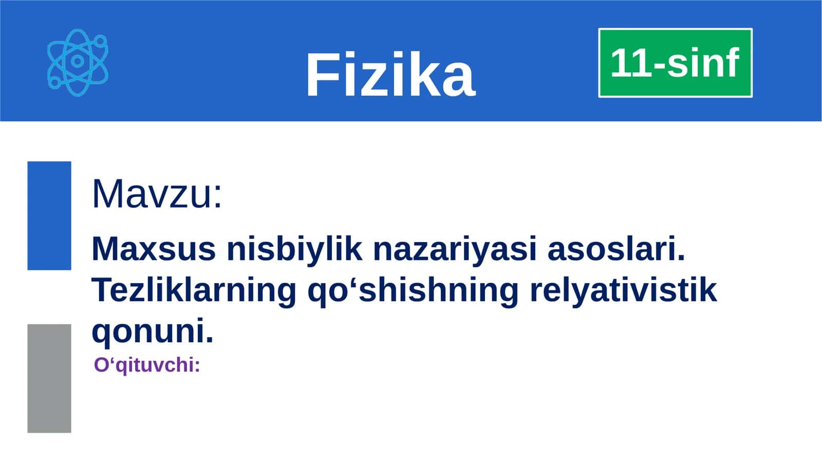 Maxsusnisbiylik nazariyasining asoslari 1