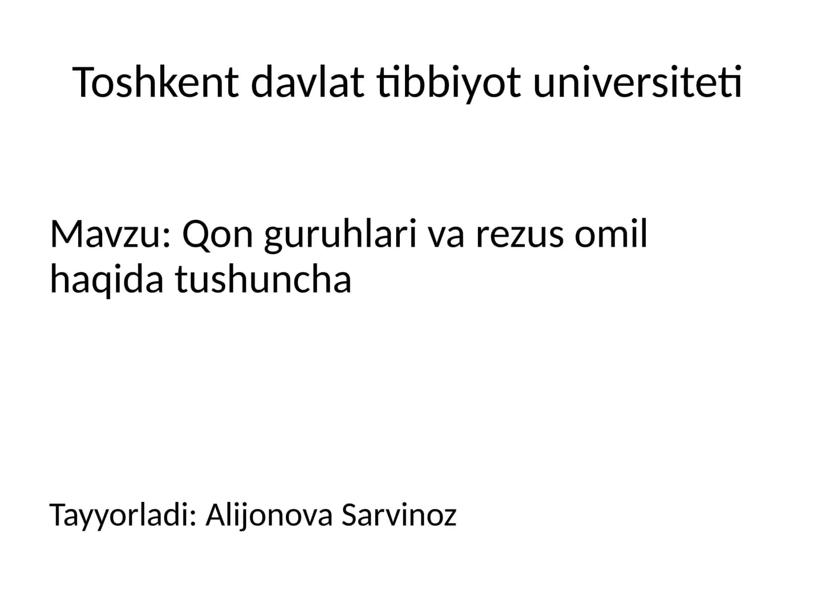 Qon guruhlar va rezus omil haqida tushuncha 1