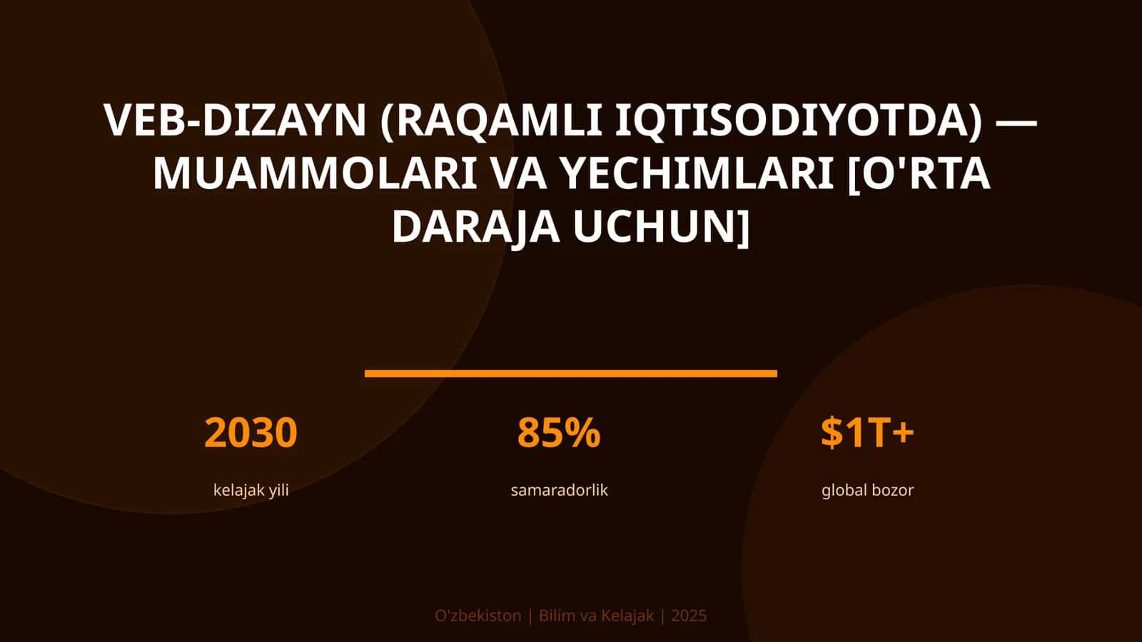 VEB-DIZAYN (RAQAMLI IQTISODIYOTDA) — MUAMMOLARI VA YECHIMLARI [O'RTA DARAJA UCHUN] 1