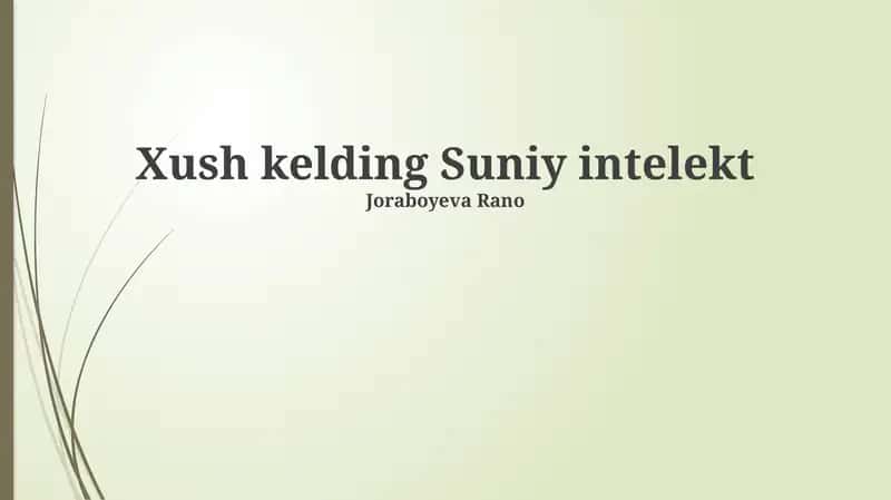 Sun'iy intelekt 1