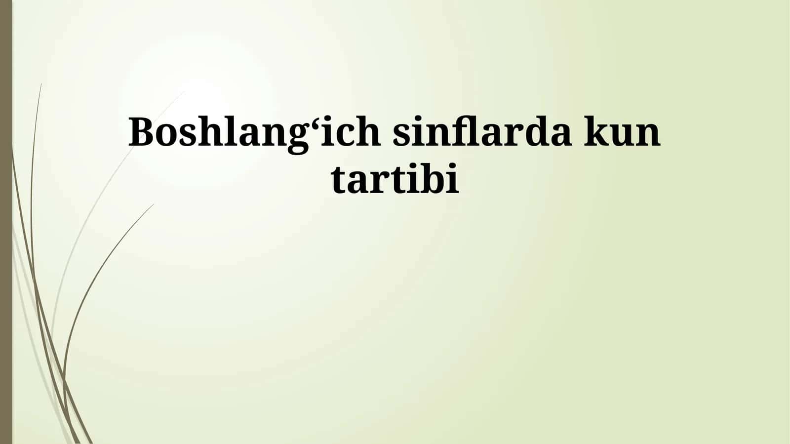 Boshlangʻich sinflarda kun tartibi 1
