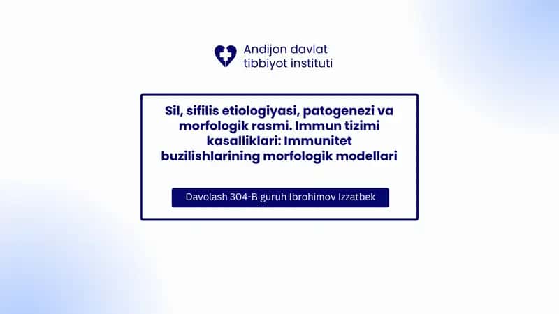 Sil va sifilis etiologiyasi,patogenezi. 1