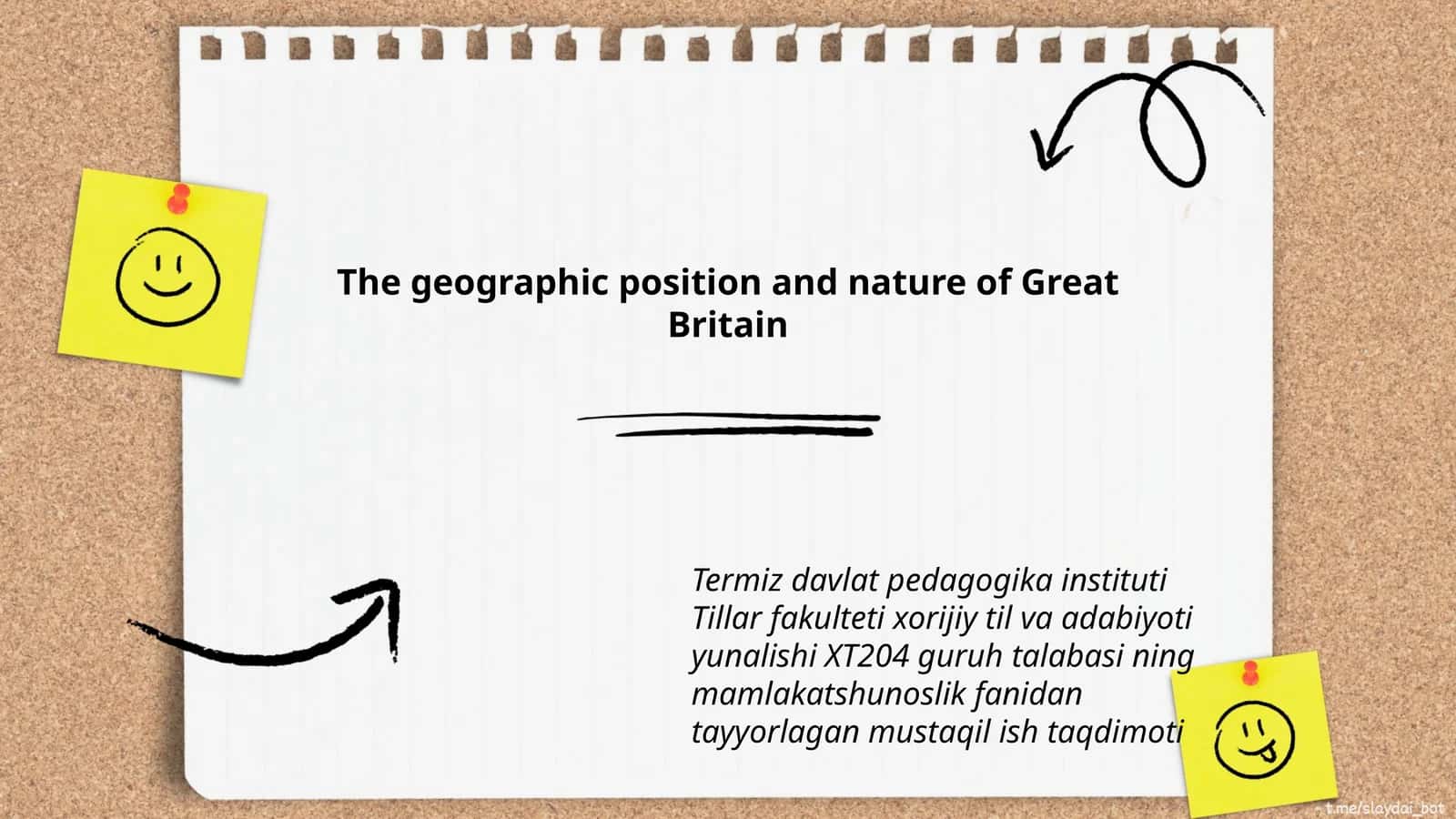 The geographic position and nature of Great Britain 1