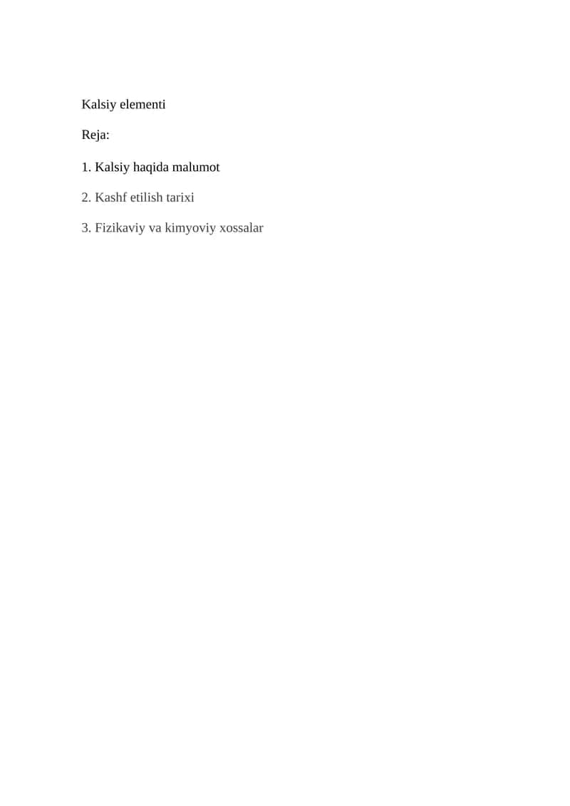 Kalsiy elementi 1