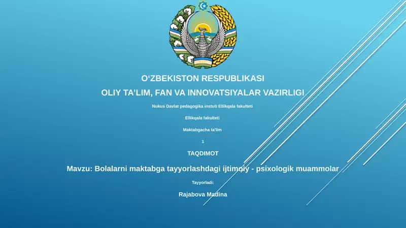 Bolalarni maktabga tayyorlashdagi ijtimoiy - psixologik muammolar 1
