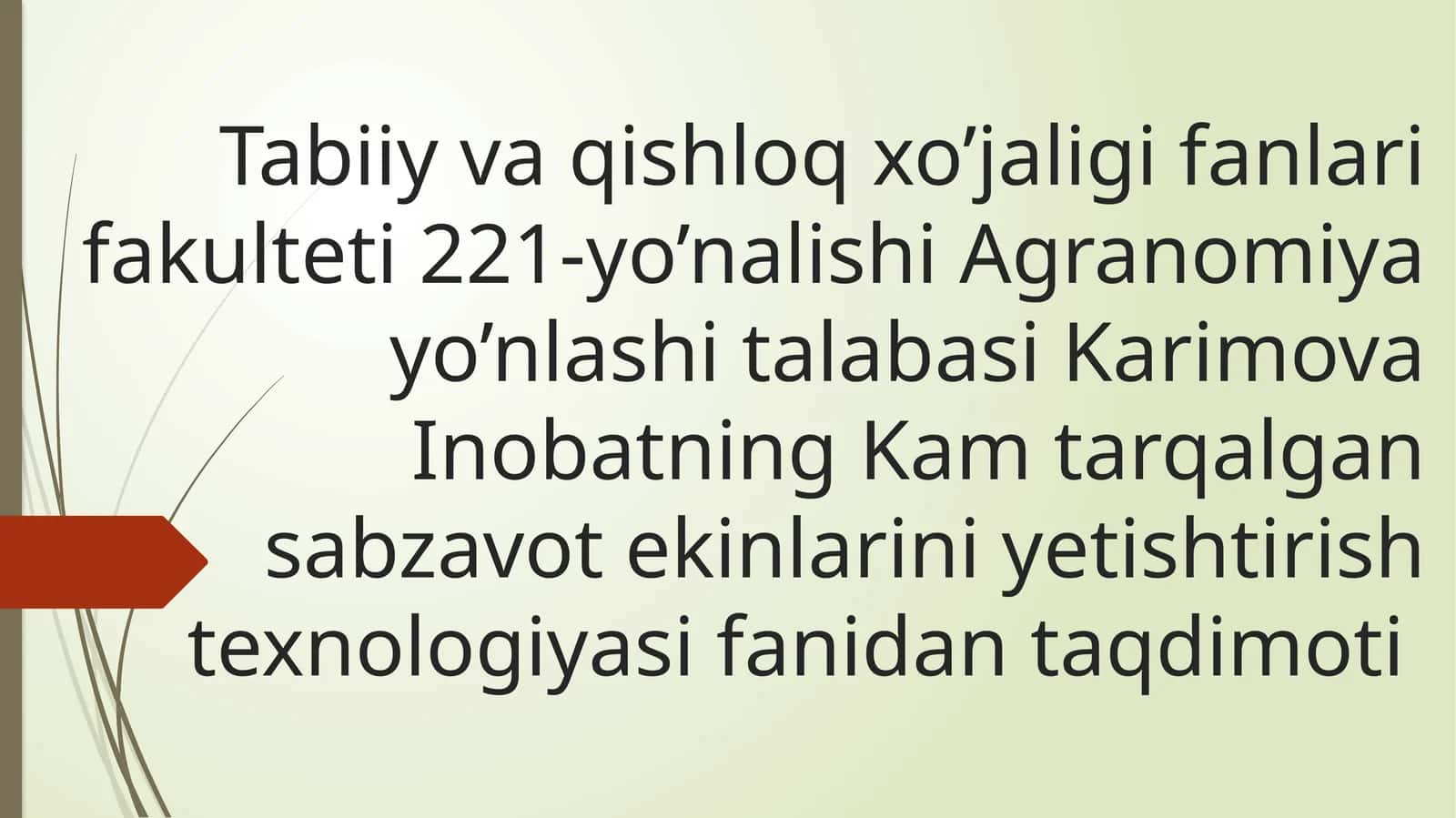 Kamtarqalgan karamekinlarining batanikoilasi va kelibchiqish va isteʼmollar organlariga koʻratasniflanishi 1