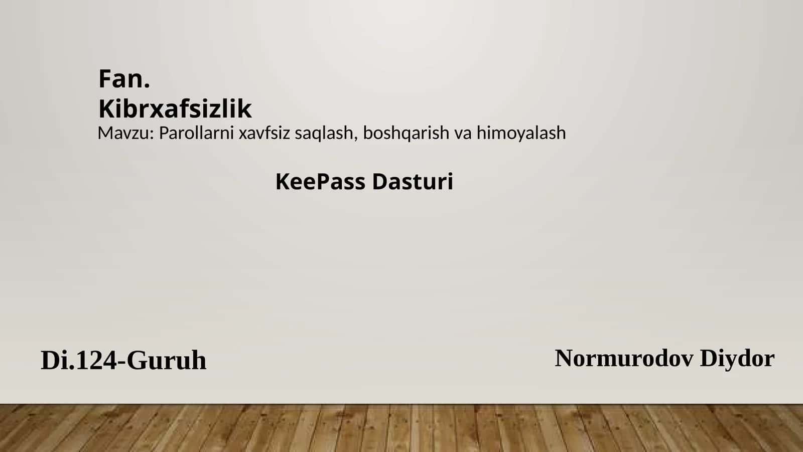 KeePass Dasturi 1