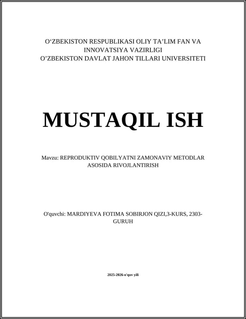 REPRODUKTIV QOBILYATNI ZAMONAVIY METODLAR ASOSIDA RIVOJLANTIRISH 1