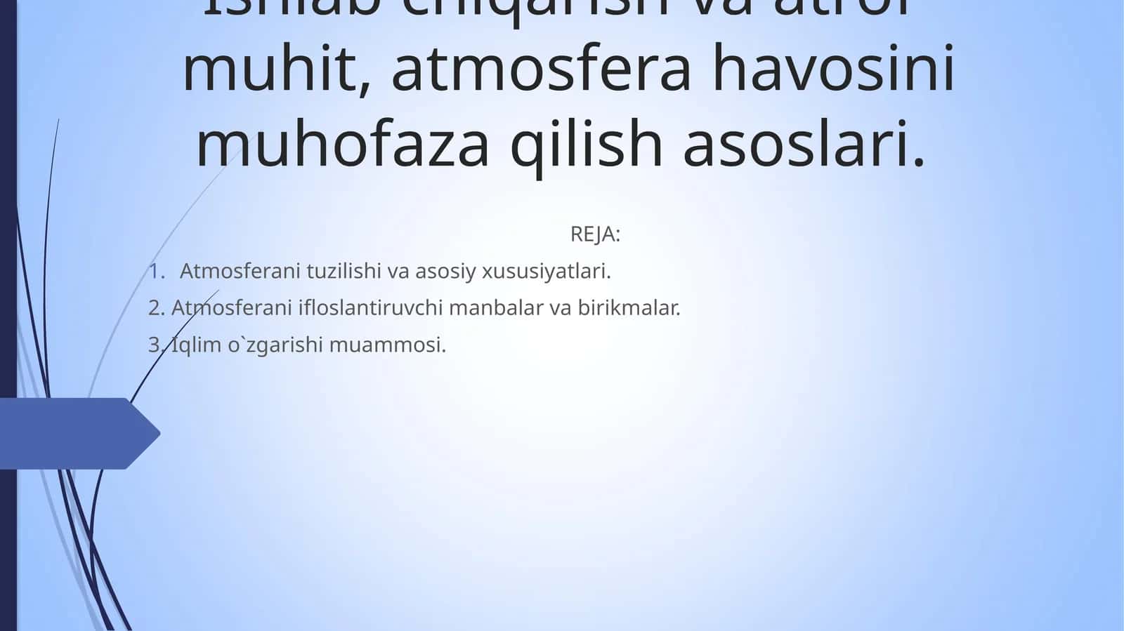 Atmosfera muhofaza qilish asoslari 1