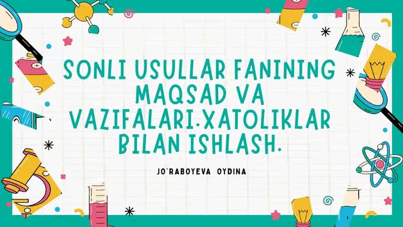 SONLI USULLAR FANINING MAQSADI 1
