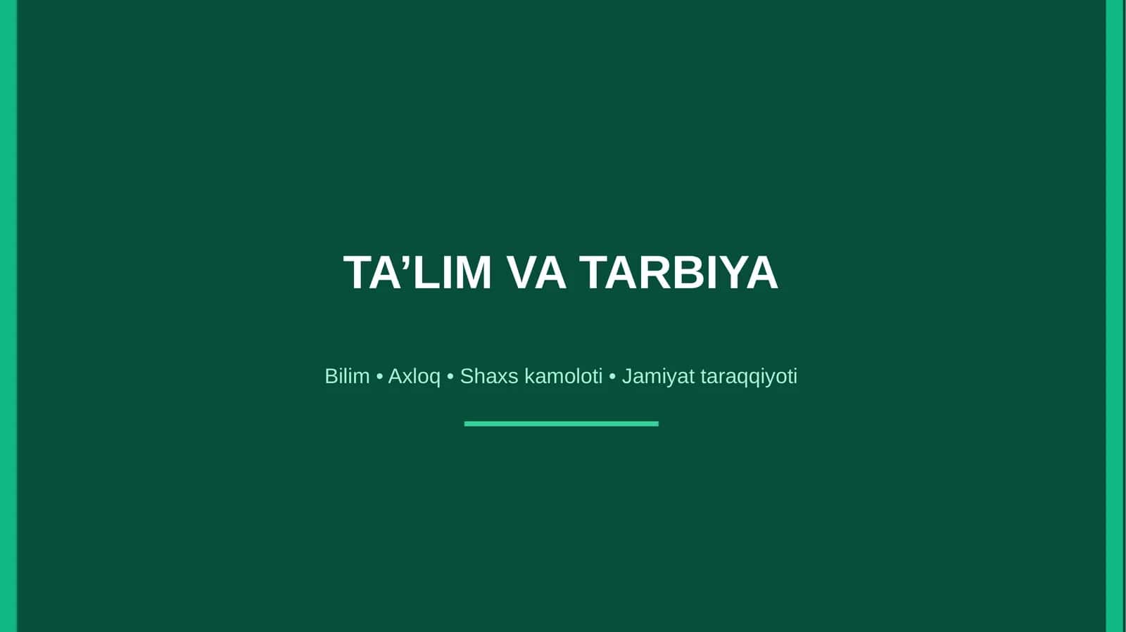 Ta'lim va tarbiya 1