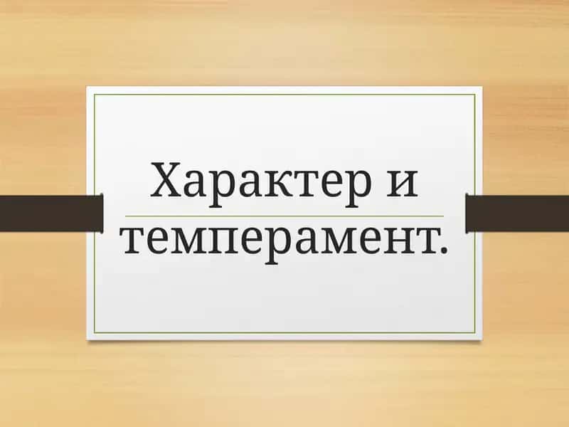 Характер и темперамент 1