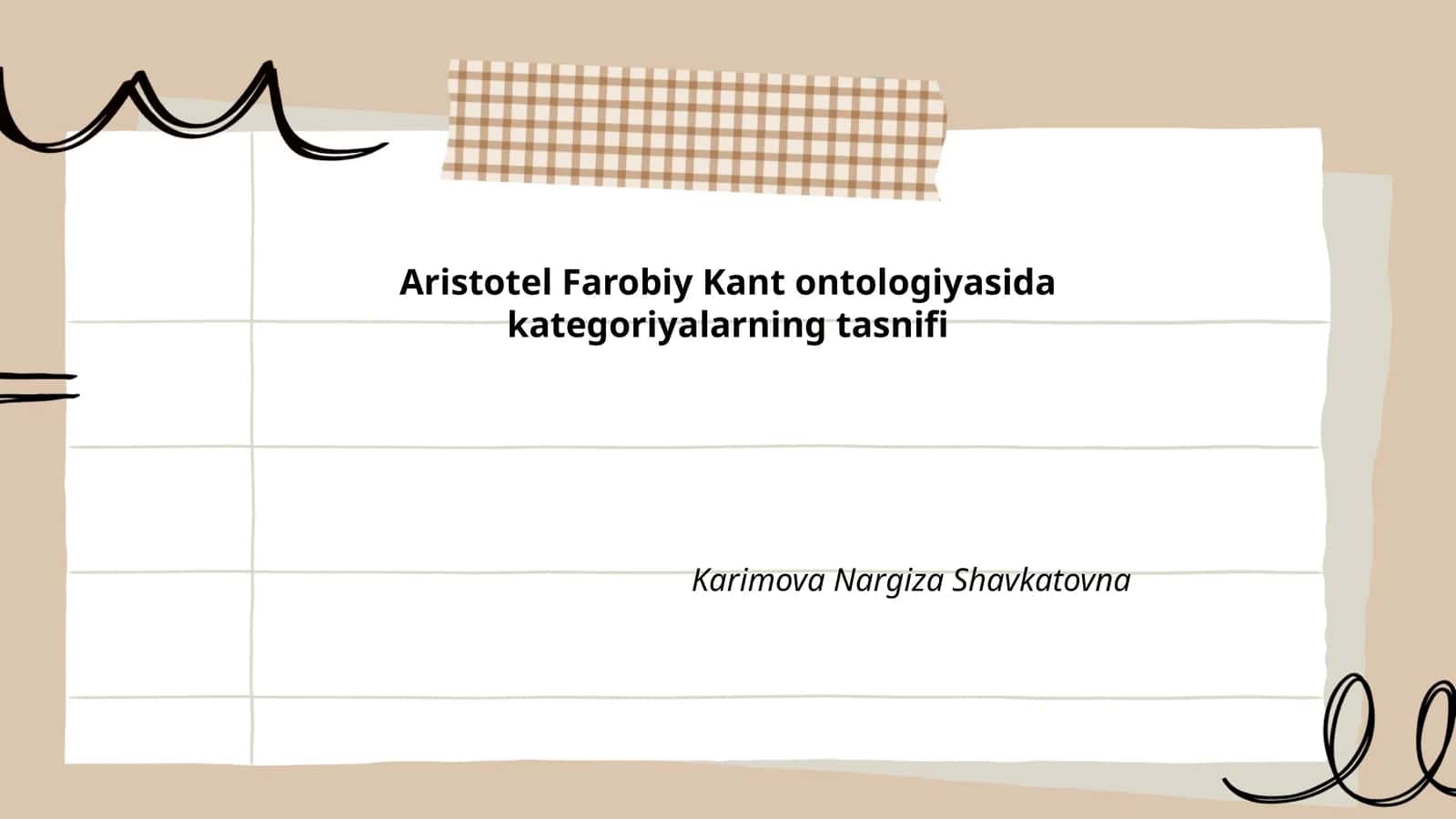 Aristotel Farobiy Kant ontologiyasida kategoriyalarning tasnifi 1
