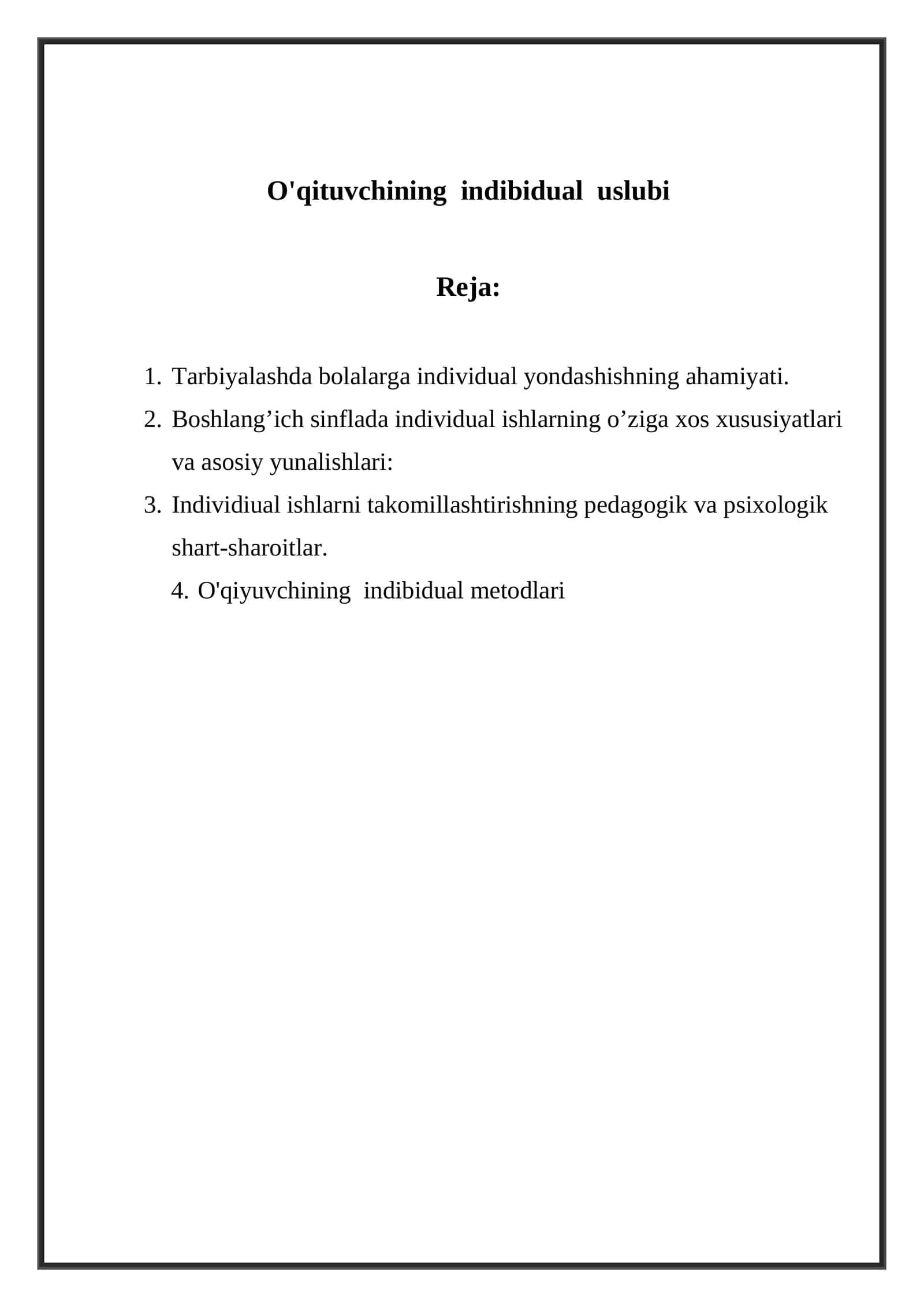 O'qituvchining indibidual uslubi 1