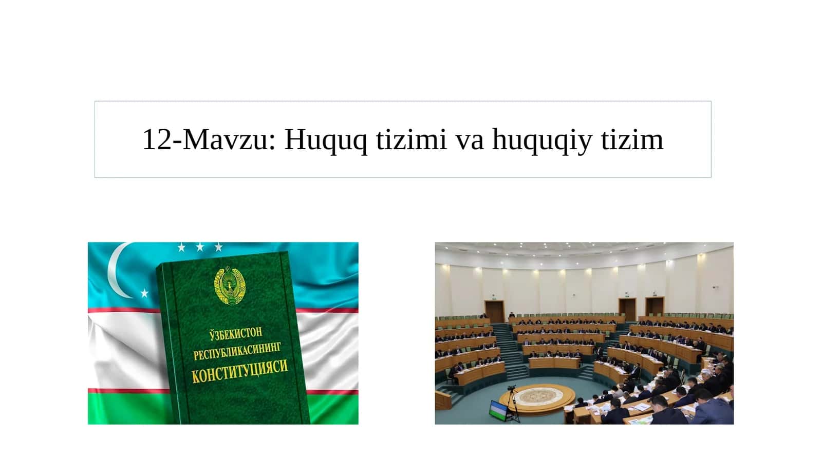Davlat va huquq nazariyasi fanidan 12-mavzuga taqdimot 1