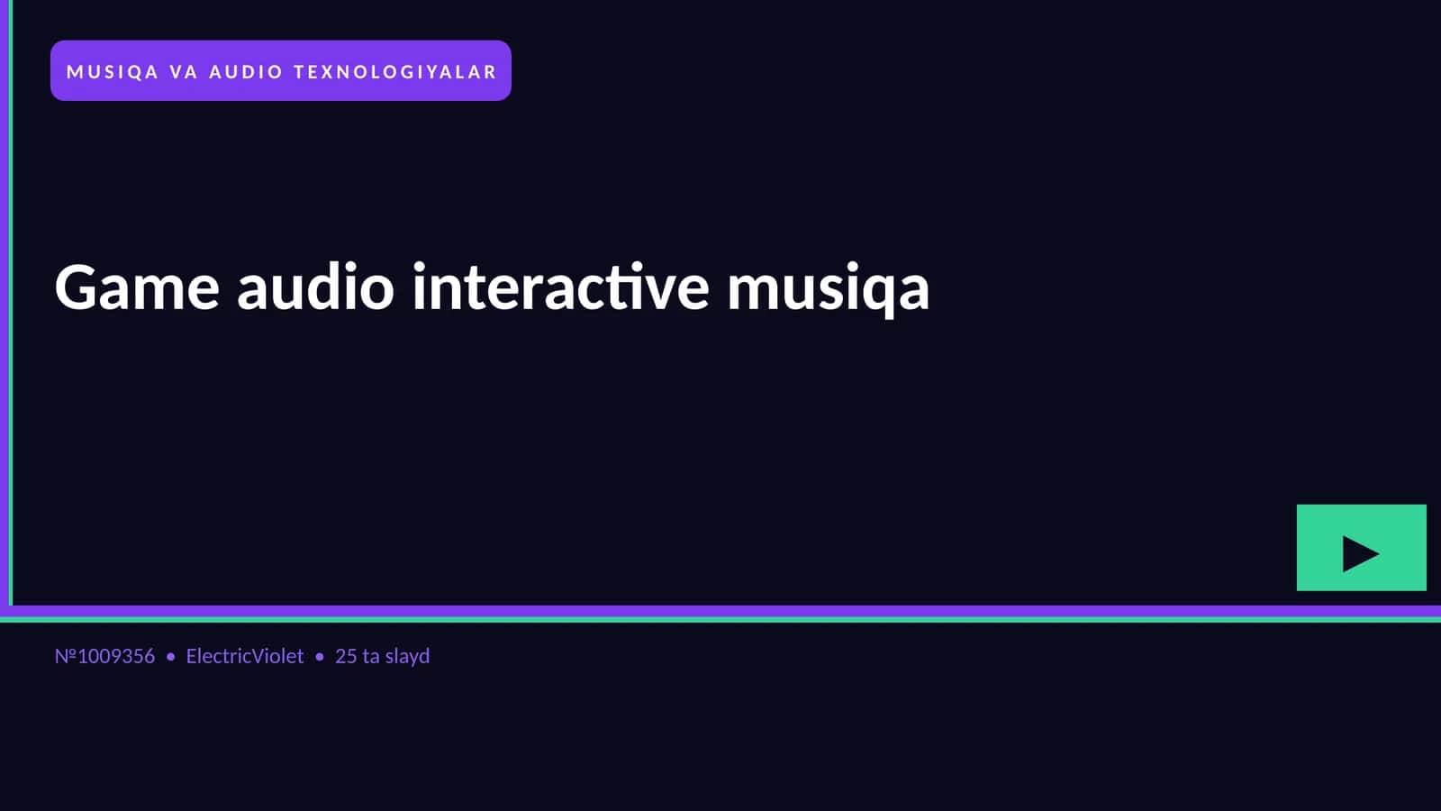 Game audio interactive musiqa 1