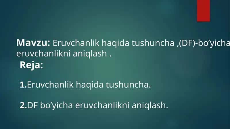 Eruvchanlik prezentatsiya 1