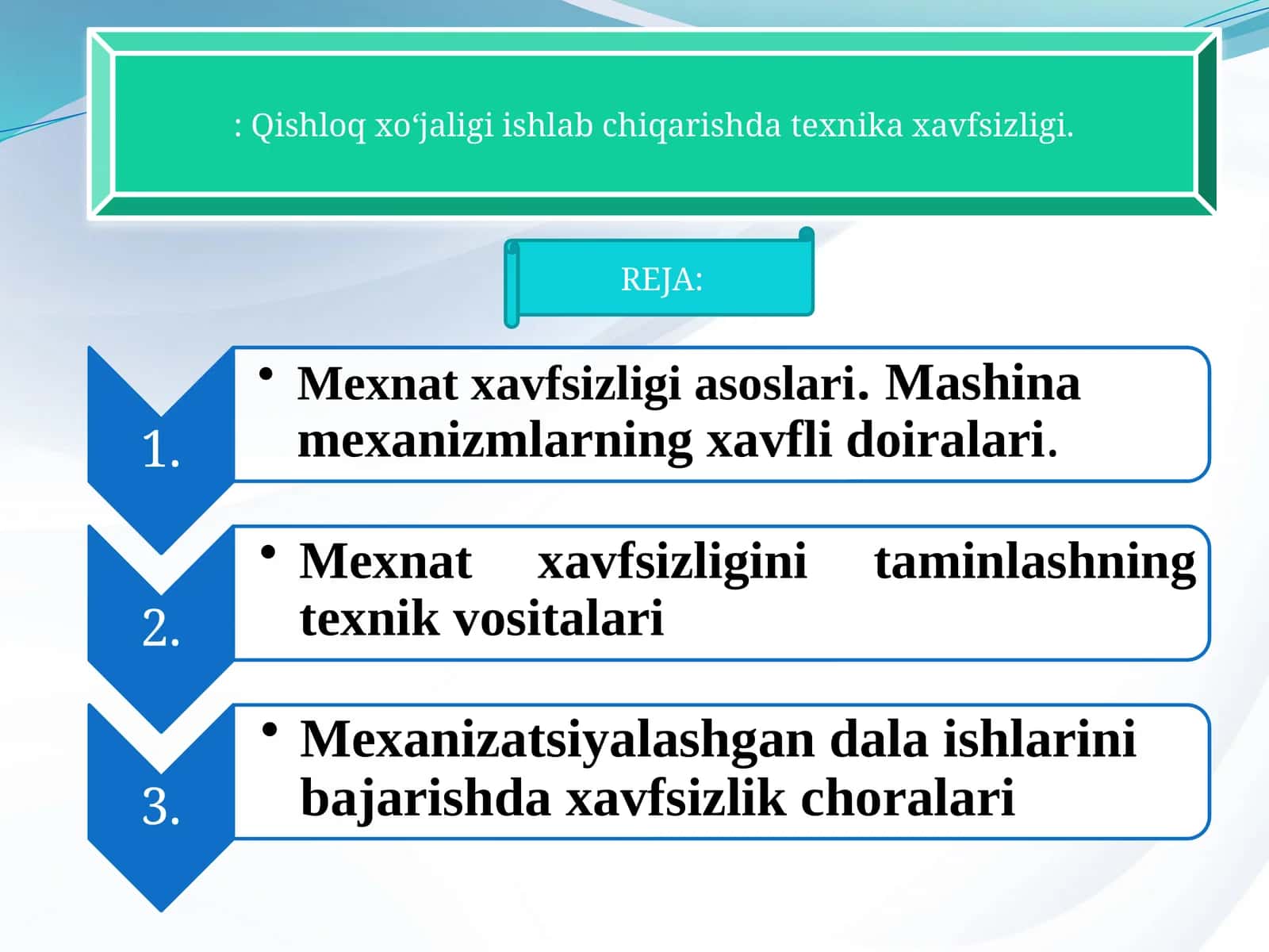 Mehnat xavfsizligi sohasida texnika 1