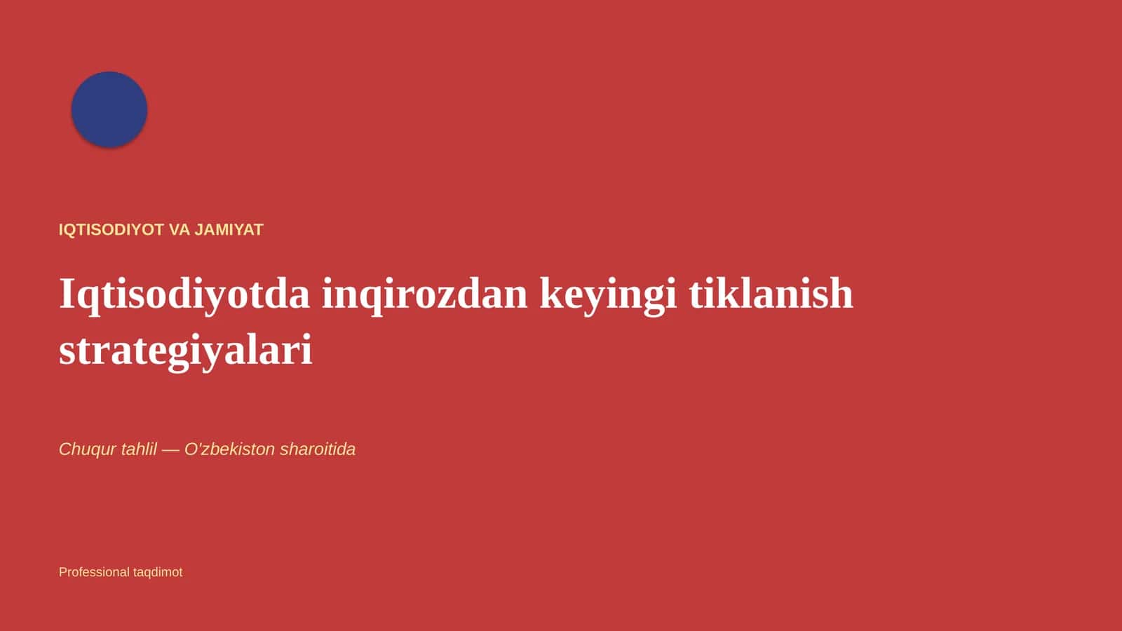 Iqtisodiyotda inqirozdan keyingi tiklanish strategiyalari 1