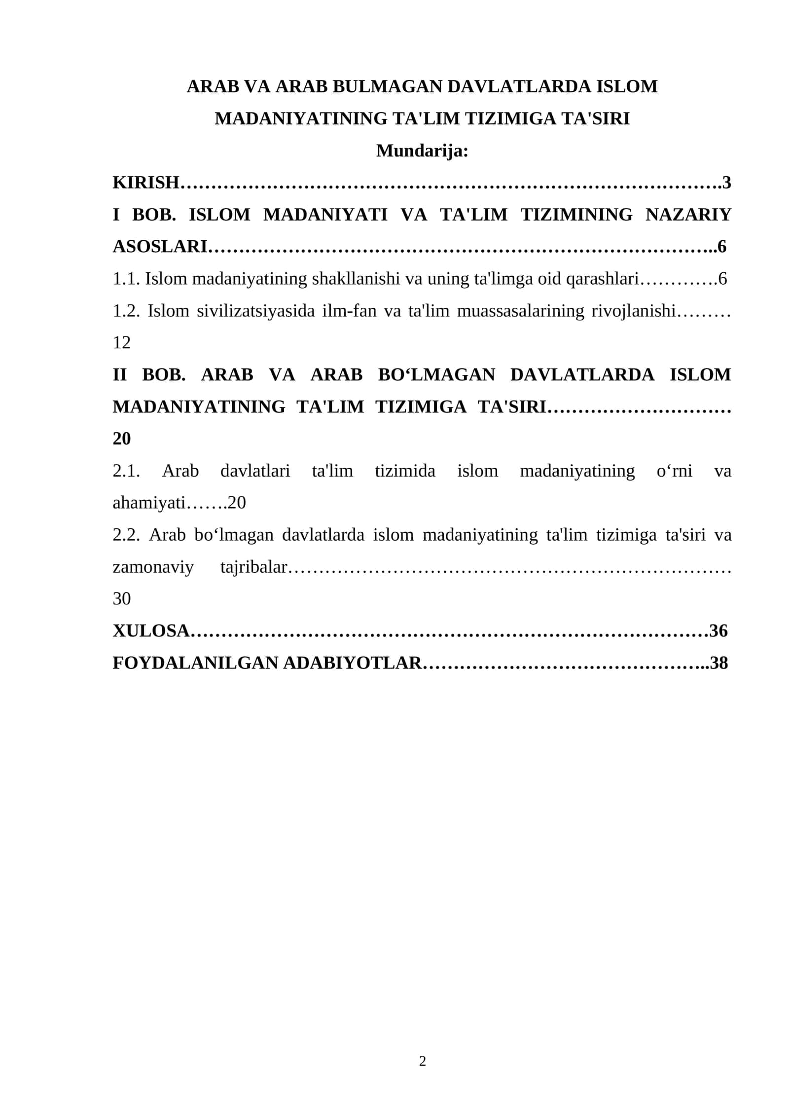 Islom madaniyatining ta'limga oid qarashlari 1