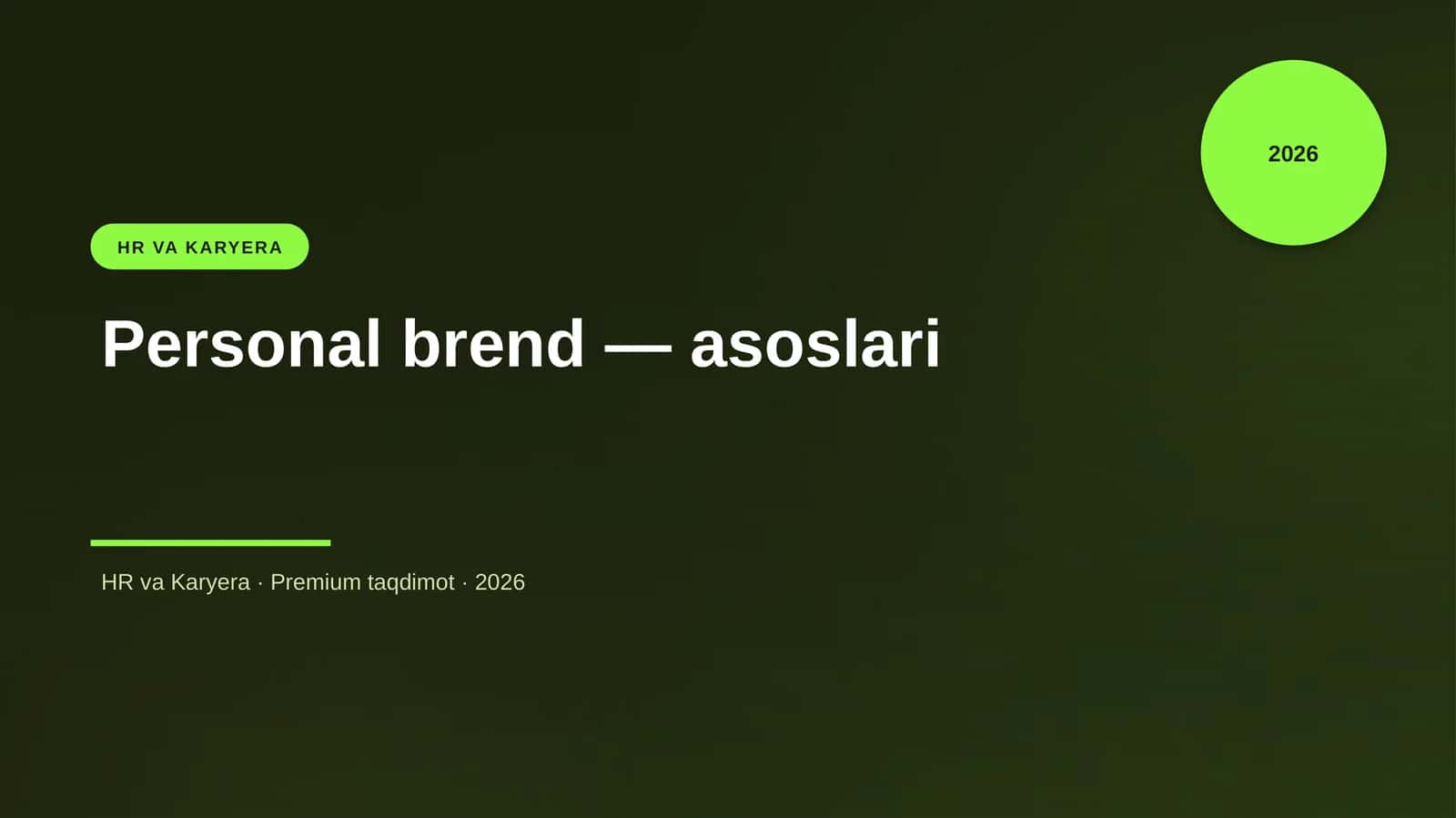 Personal brend — asoslari 1