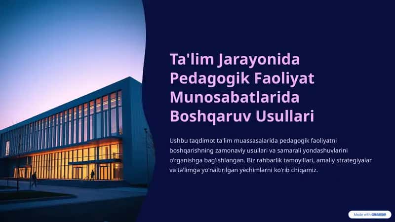 Ta'lim jarayonida pedogogik faoliyat 1