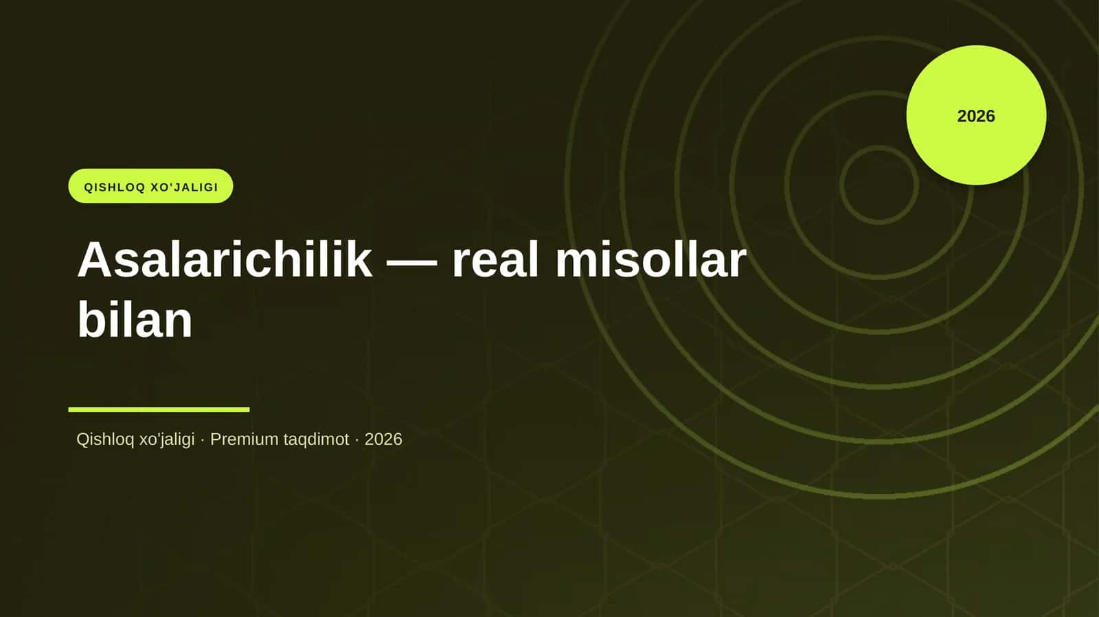 Asalarichilik — real misollar bilan 1