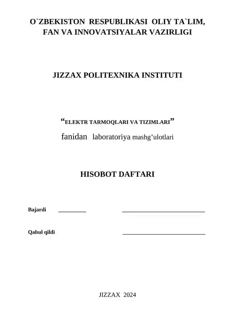 Laboratoriya mashg'ulotlari 1