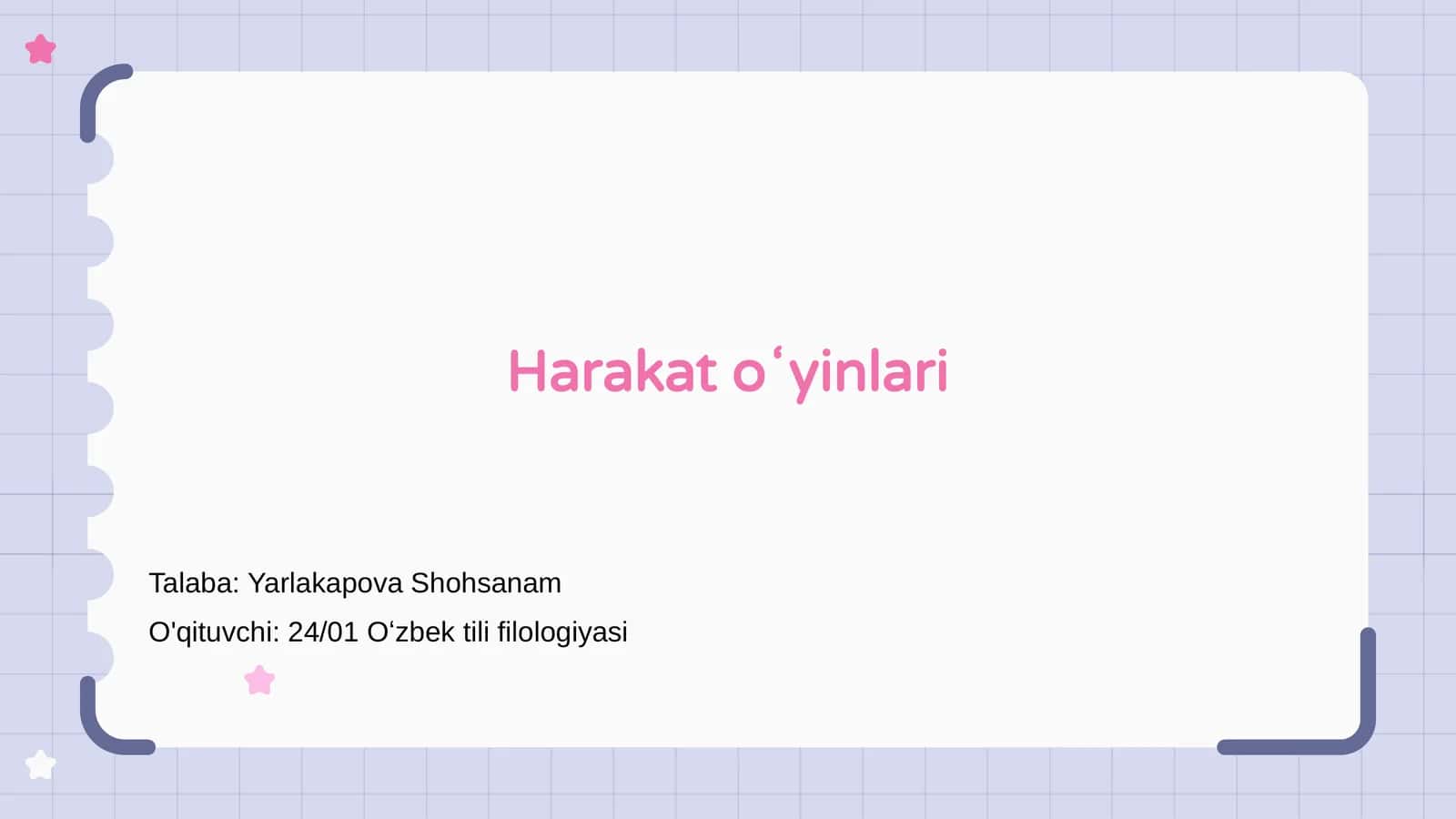 Harakat oʻyinlari 1