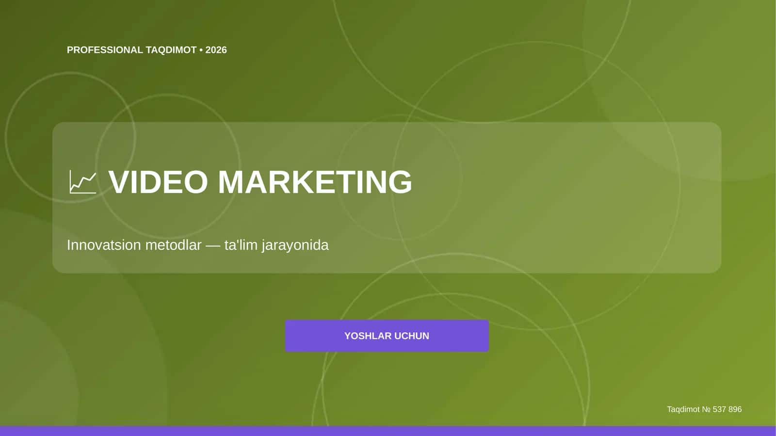 Video marketing: innovatsion metodlar (ta'lim jarayonida) [yoshlar uchun] 1
