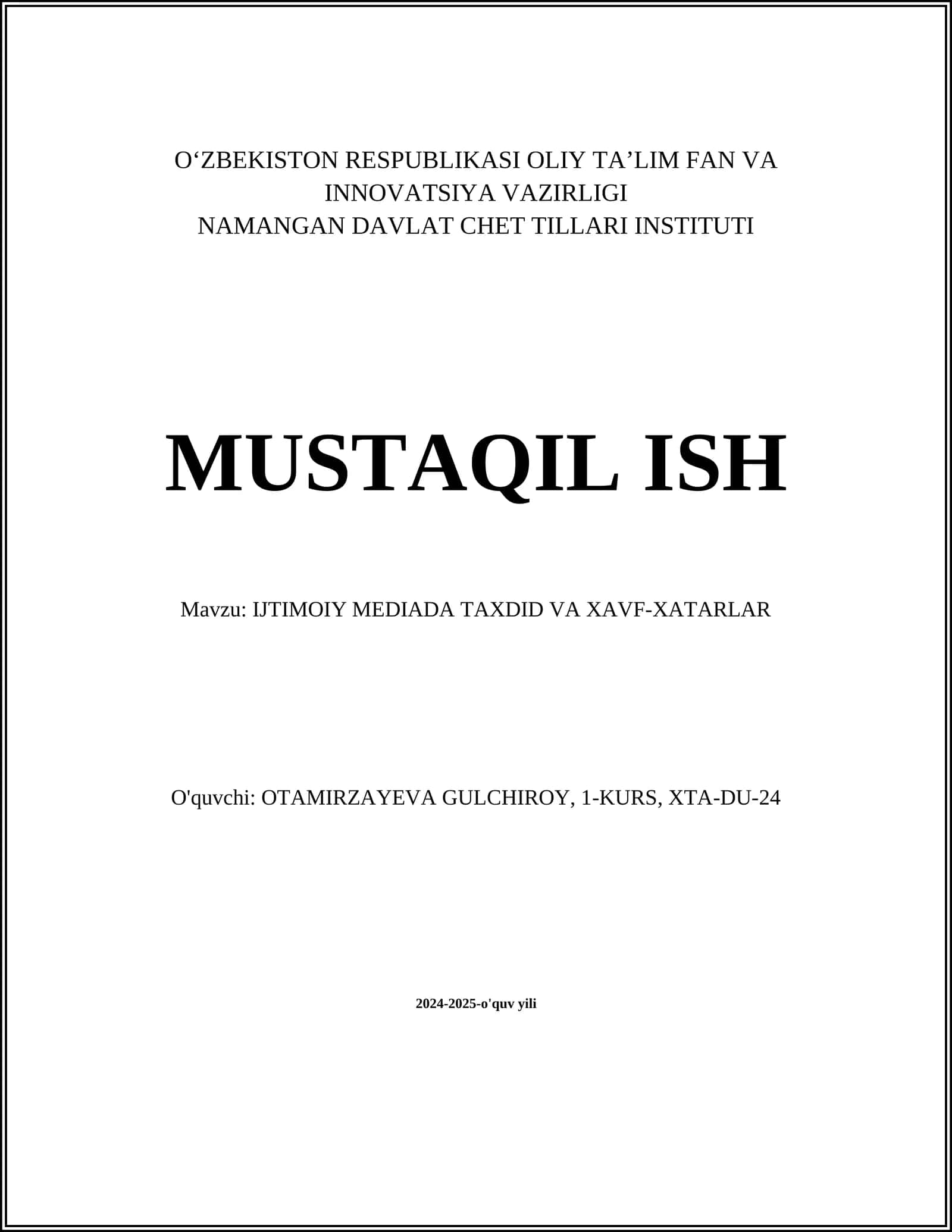 IJTIMOIY MEDIADA TAXDID VA XAVF-XATARLAR 1
