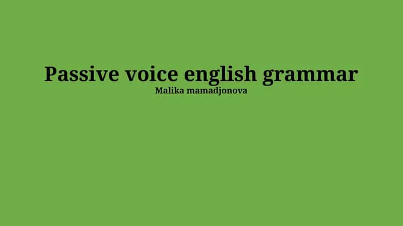 Passive voice english grammar 1