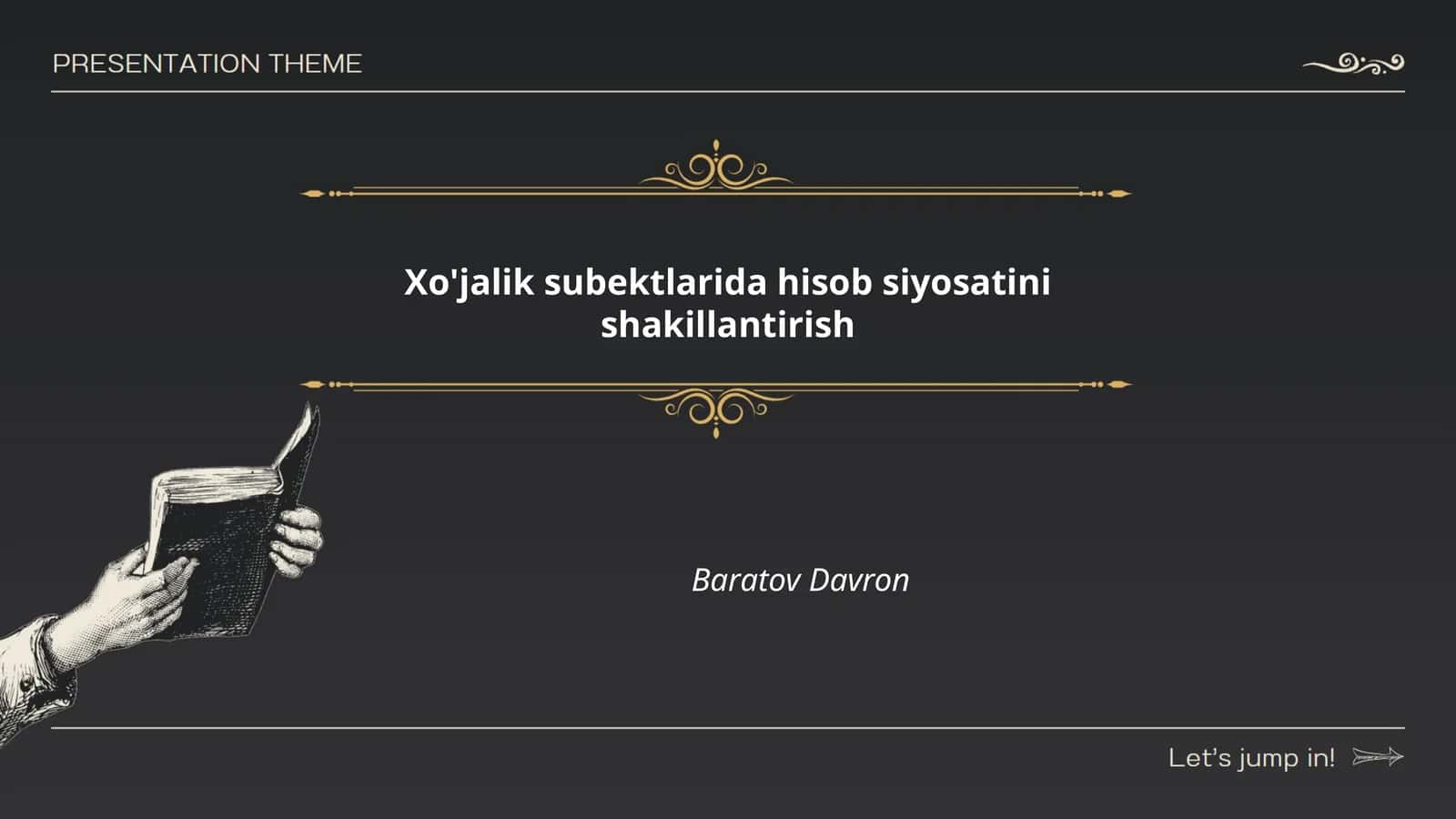 Xo'jalik subektlarida hisob siyosatini shakillantirish 1
