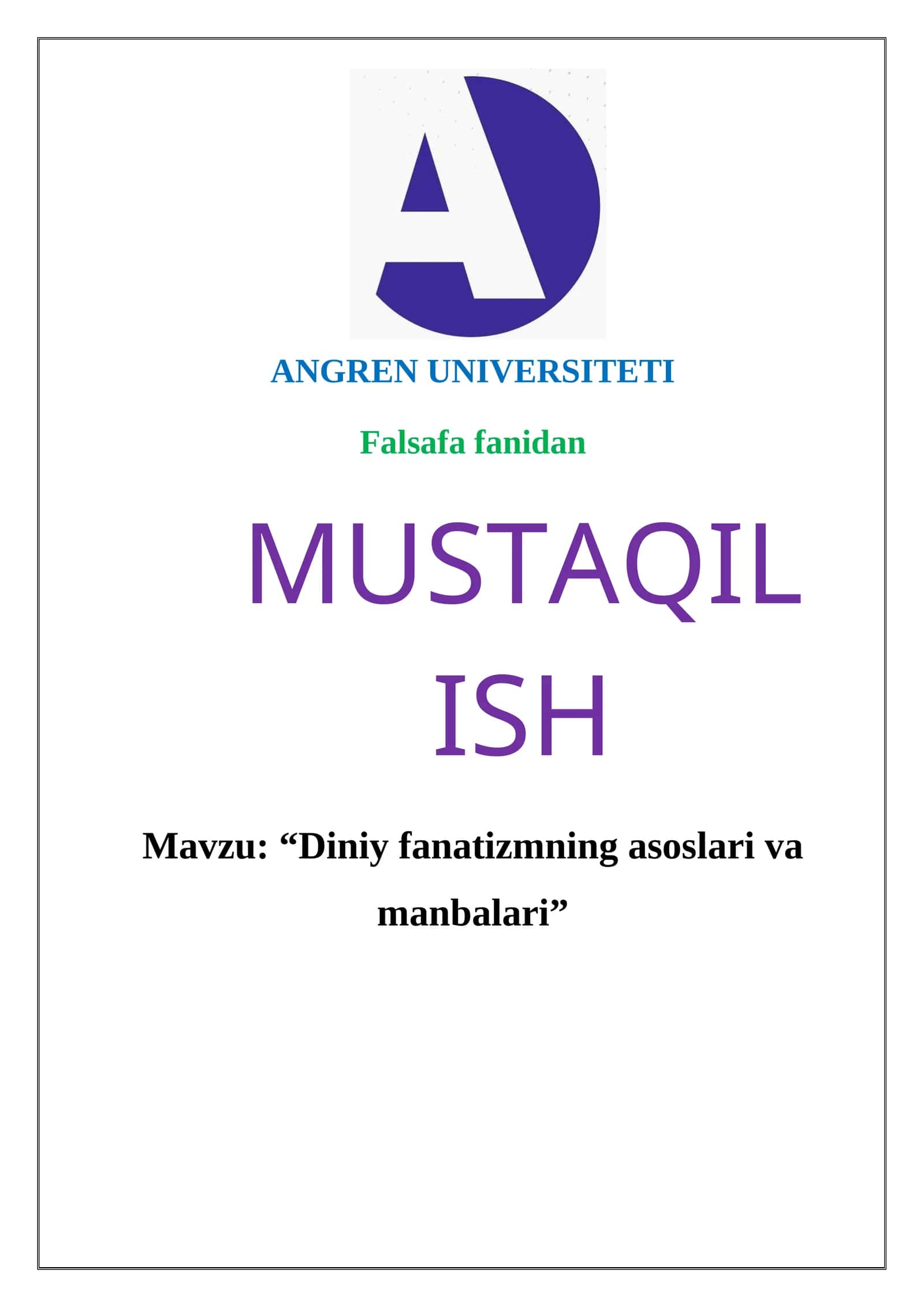 Diniy Fanatizmning Asoslari va Manbalari 1