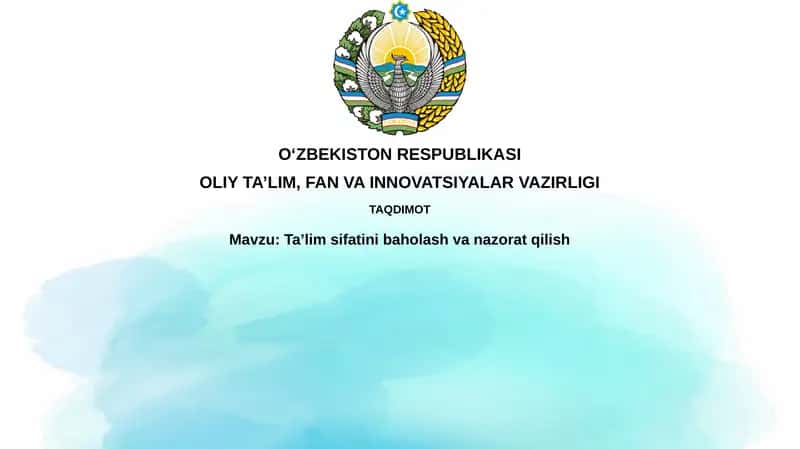 Ta'lim sifatini baholash va nazorat qilish 1
