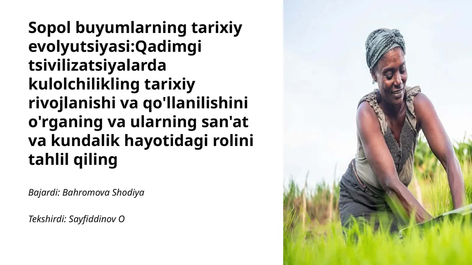 Sopol buyumlarning tarixiy evolyutsiyasi 1