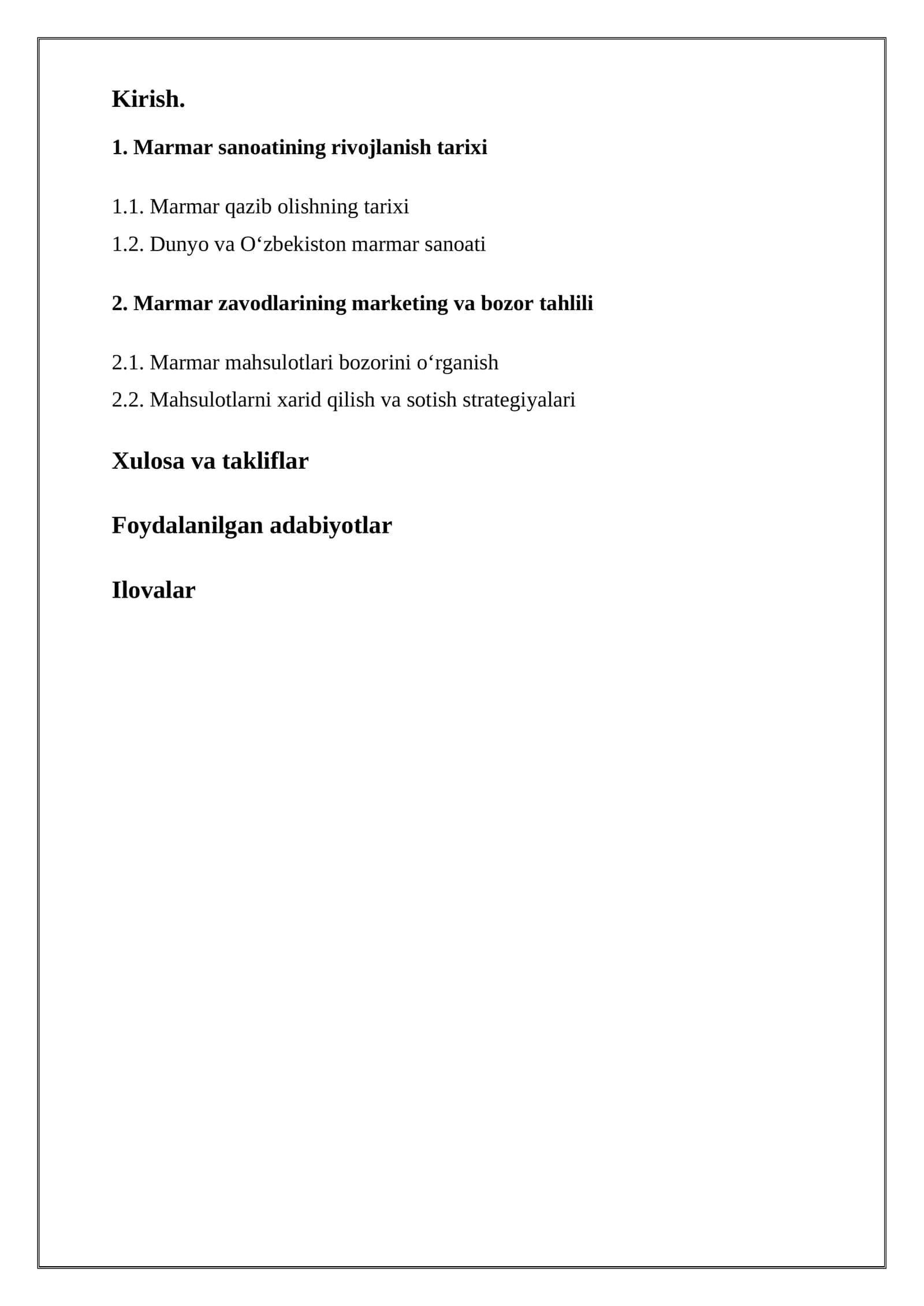 Marmar sanoatining rivojlanish tarixi 1