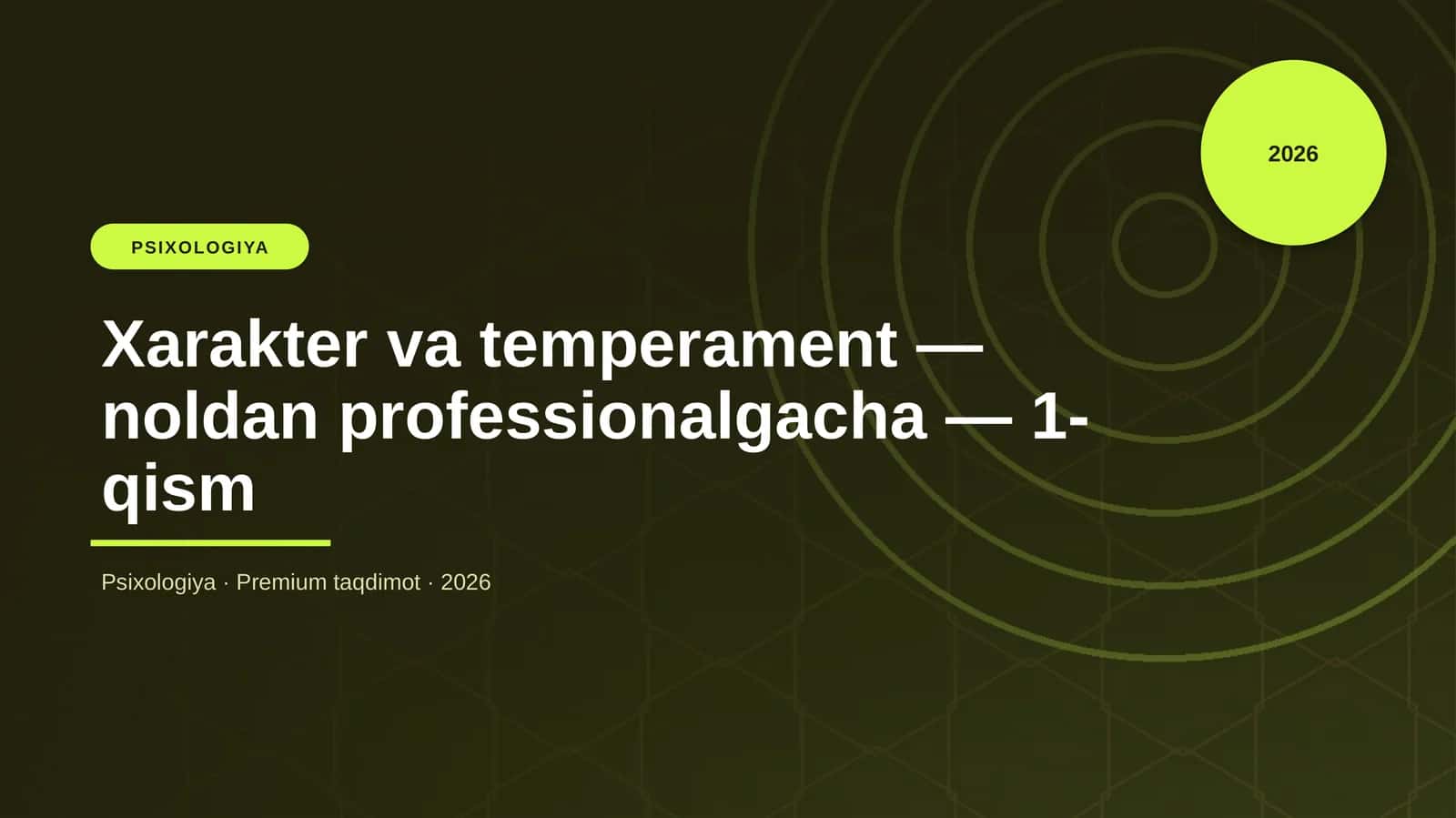 Xarakter va temperament — noldan professionalgacha — 1-qism 1