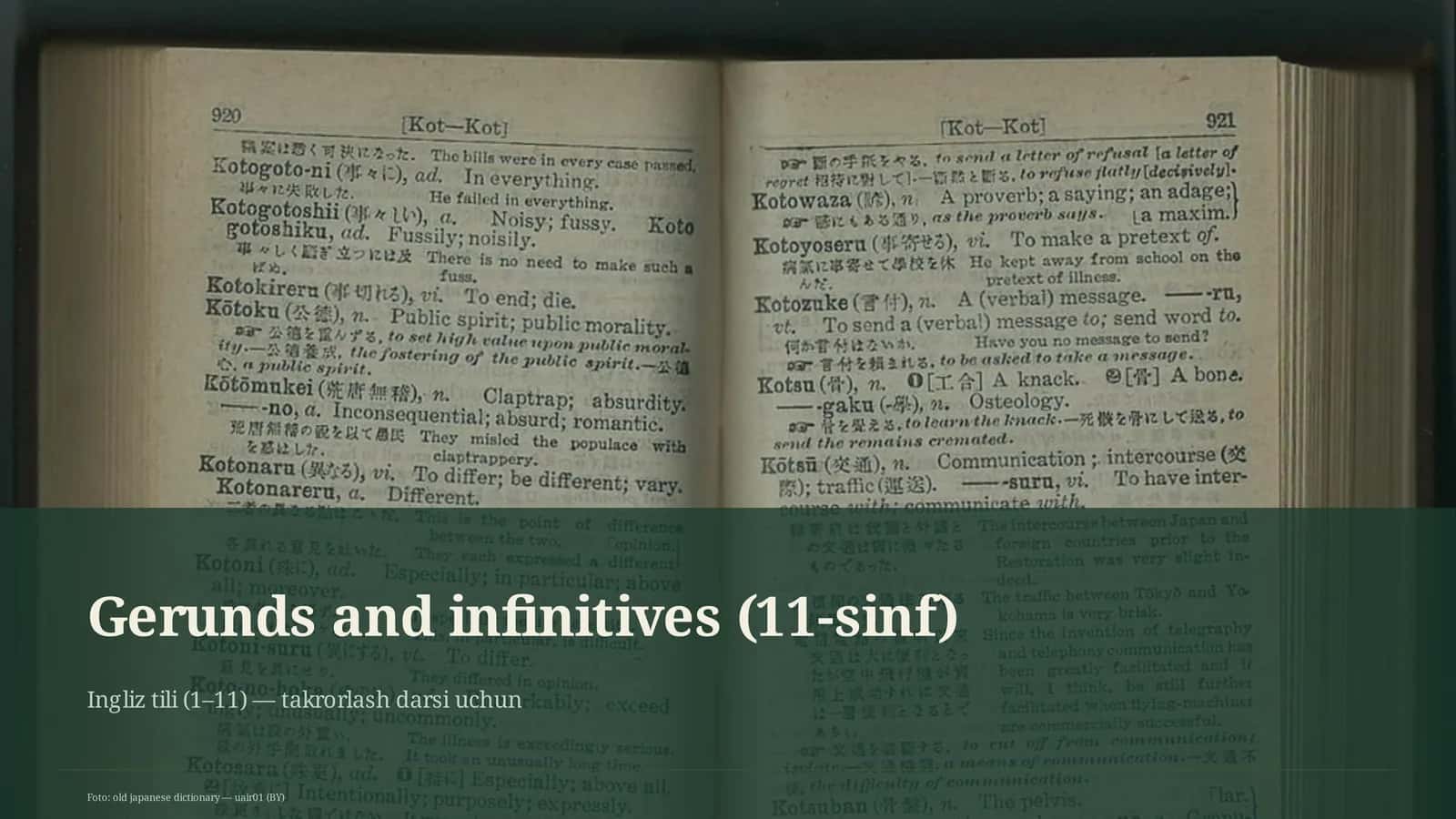 Gerunds and infinitives (11-sinf) 1
