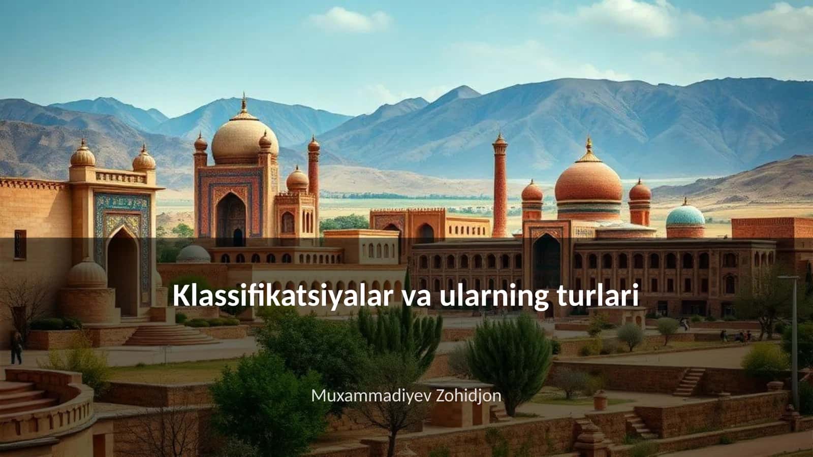 Klassifikatsiyalar va ularning turlari 1
