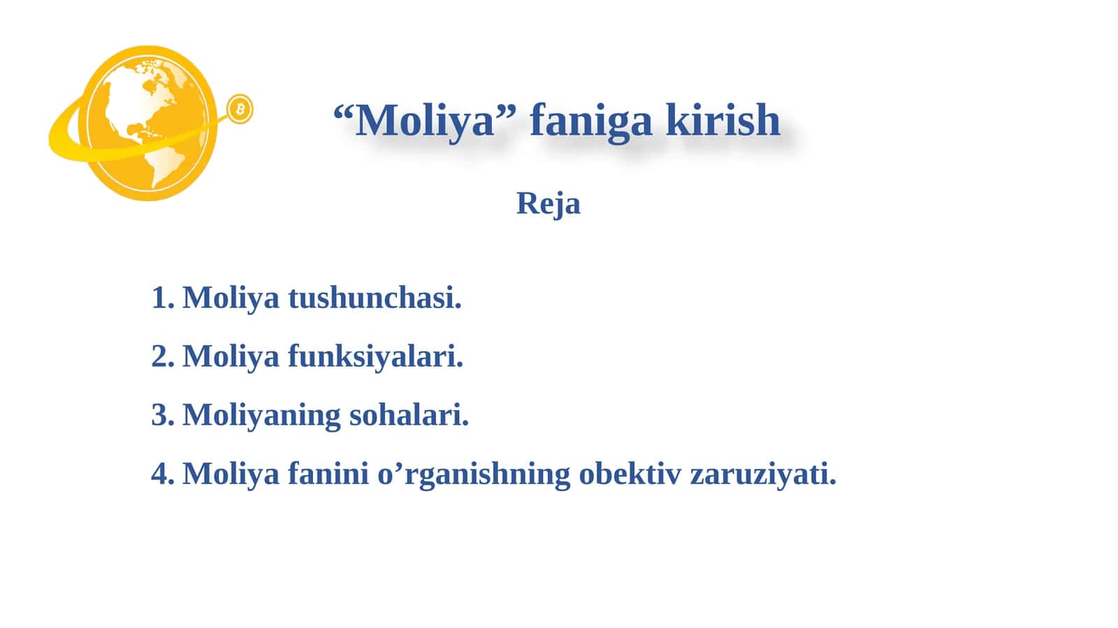 Moliya faniga kirish 1